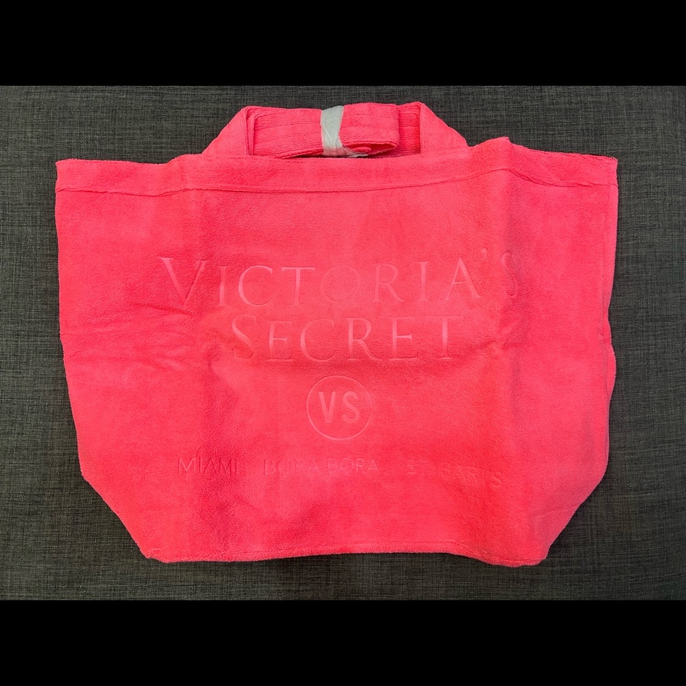 Victoria Secret Large Beach Bag Towel Material Hot Pink